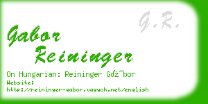 gabor reininger business card